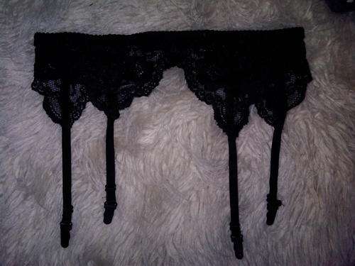 Black Garter with Fishnets