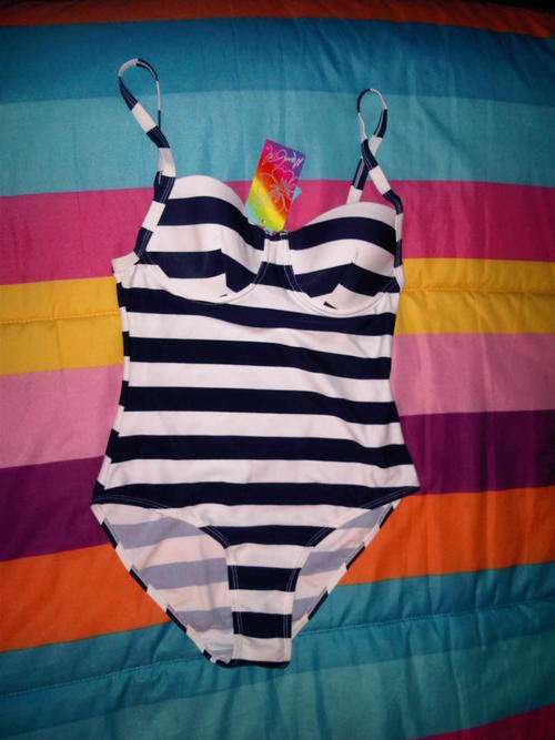 Navy and White One Piece Size Small