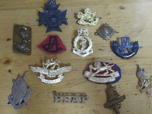 A wonderful selection of Rhodesian Badges, buttons and memorabilia.