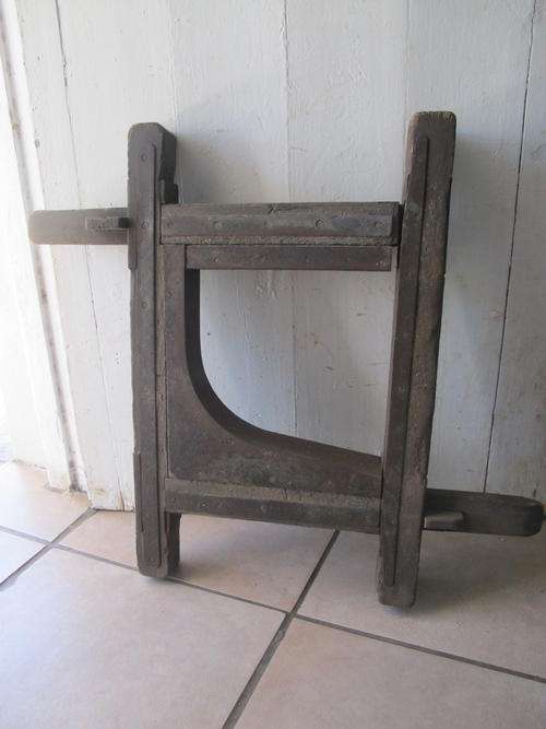 ANTIQUE Wood & Metal Brick mould!! Very unusual item