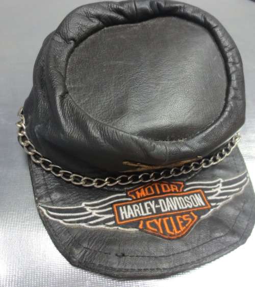 Vintage Leather Harley-Davidson Cap