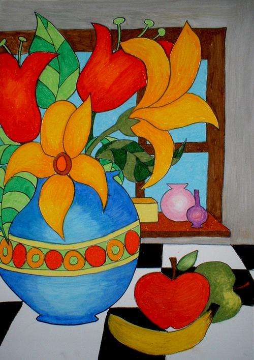 Original Artwork by SA Artist --- 'VASE OF FLOWERS' ---