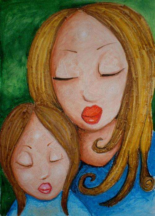 Original Artwork by SA Artist --- 'MOTHER AND DAUGHTER' ---  R1.00  starting price...