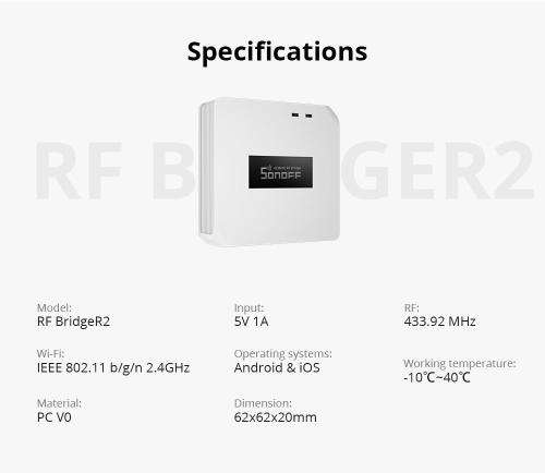 Sonoff RF to Wifi bridge