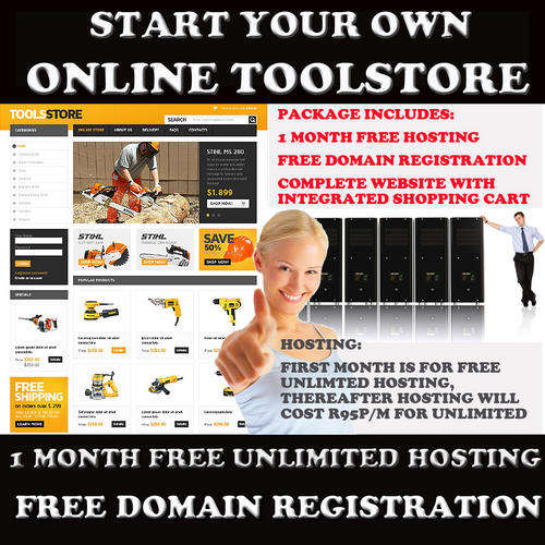 Online TOOLSTORE website with integrated Shopping cart worth R8500