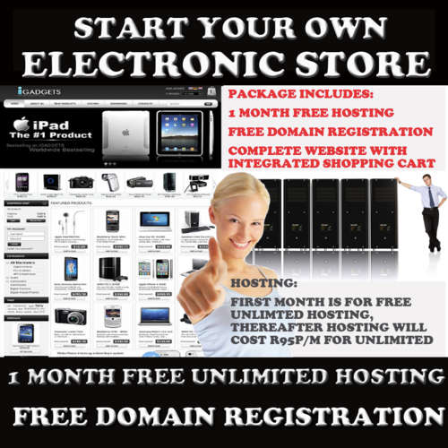 Online ELECTRONIC STOREwith integrated Shopping cart worth R8500