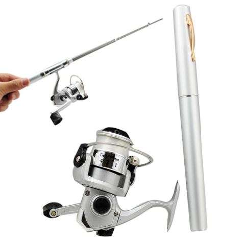 The worlds Smallest Fishing Rod In a Pen Case with Coffee Grinder Fishing Reel!