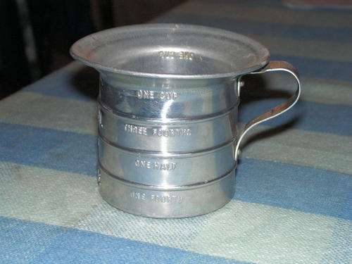 Antique Royal Baking Powder Measuring Cup (with 3 measuring spoons)