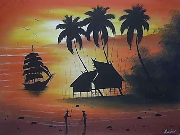 GORGEOUS ORIGINAL ACRYLIC PAINTING by Thailand Artist !