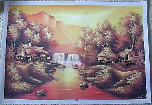 DAZZLING NEW ORIGINAL ACRYLIC PAINTING - 76 x 50 cm - by 70 year old Thailand Artist !