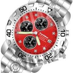 RARE **DIAMOND** MEN'S KRUG BAUMEN RED SPORTSMASTER CHRONOGRAPH WATCH