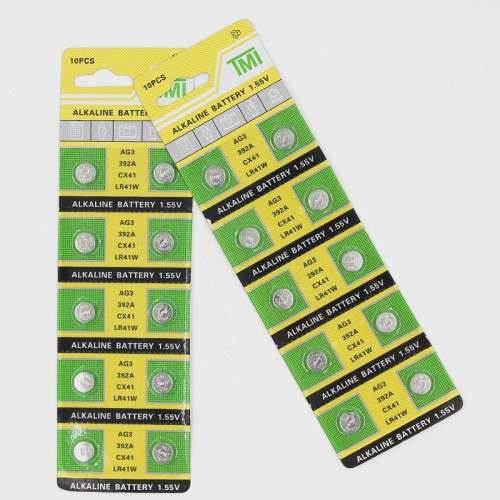 Button/Coin Alkaline Battery (AG3/LR41/392A/CX41/L736, Buy Min. 10 Batteries, afterwards @R1)