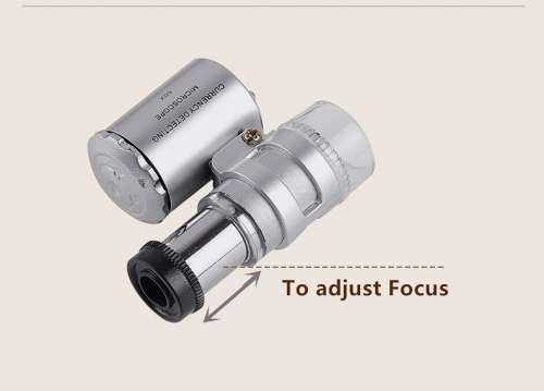 Mini Magnifier and Microscope (x60 Model 9882) with UV Light to Detect Fake Notes
