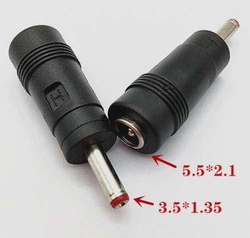 DC Head Converters of 3.5x1.35 and 4.0x1.70 male for DC Head of 5.5x2.5 and 5.5x2.1 female