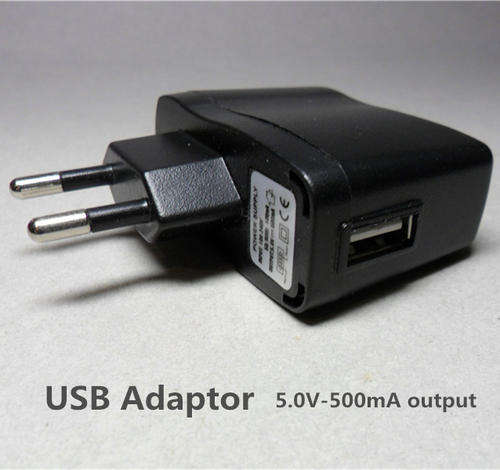 AC-USB Power Adapter for USB Cable chargers (Output 5V 500mA)
