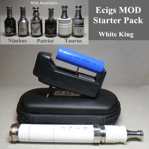 Electronic Cigarette Mechanical MOD White King Starter Pack