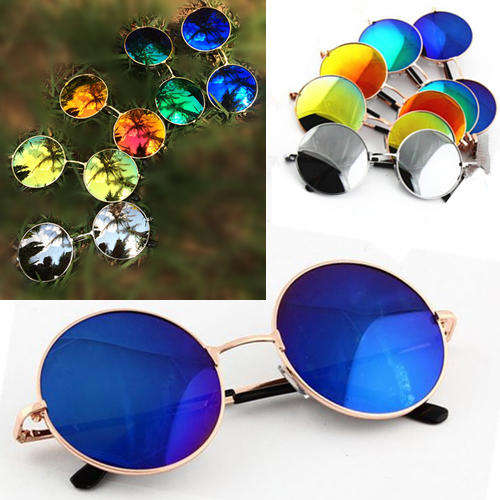 Mirrored Reflecting Classical Round Sunglasses