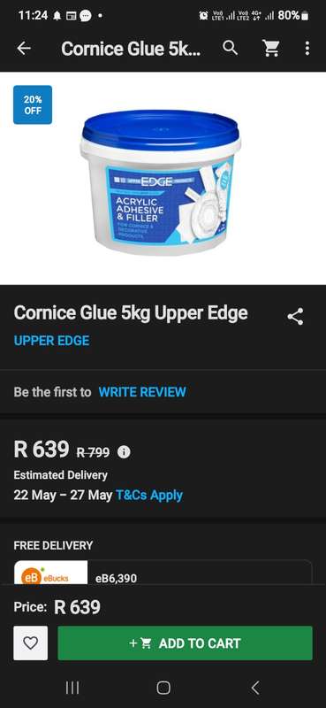 Acrylic adhesive for cornice & more 5kg