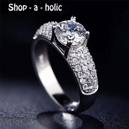 *** EXQUISITE 18K GP ~ 1.25 CARAT SIMULATED DIAMOND ENG  RING * Size 6 (L)  ***