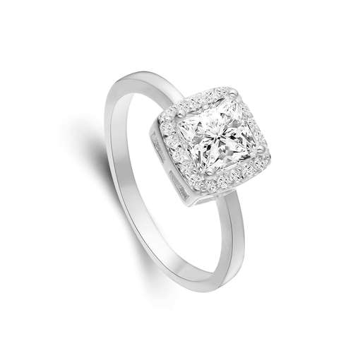 *** CHARMING SQUARE CUBIC ZIRCONIA RING * Size6 1/2 / M 1/2 ***