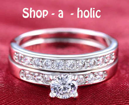 ***18K WHITE GOLD PLATED  ENGAGEMENT SET  * Size 7 / N 1/2***