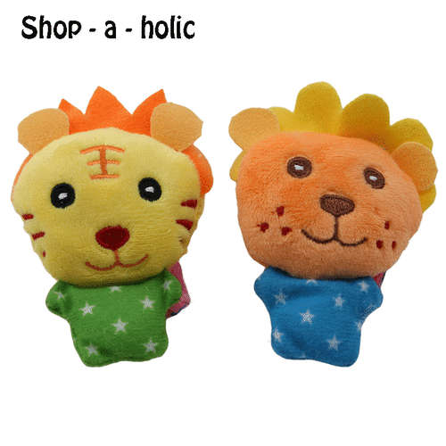 ***  BABY ~ EARLY EDUCATION 2 PIECE WRIST RATTLE ~ LION + TIGER ***