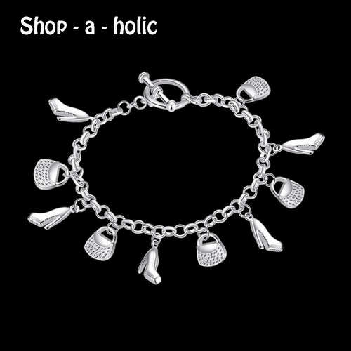 *** VALENTINE'S / LOVE ~ EXQUISITE BAG & HEEL CHARM BRACELET - HOT BUY***