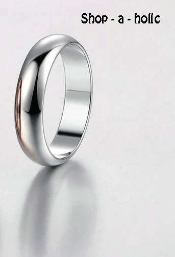 *** CLASSIC 5MM ~ 18K GP WEDDING BAND ~ MIRROR FINISH - PLATINUM PLATED * Size 11 / W  ***