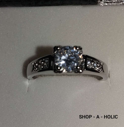 * CLASSICAL ~ 18K WHITE GP ~ SIM DIAMOND ENG RING * Size 8 / 9 AVAILABLE *