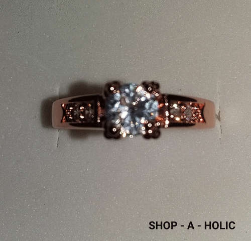 ** CLASSICAL ~ 18K ROSE GP ~ SIM DIAMOND ENG  RING * Size : 6 (L) ***