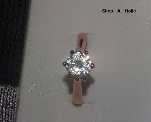 ***CLASSIC 6 CLAW  - 1.30 CT SIM DIAMOND ENG RING* ROSE GP * Size 6 (L) ***