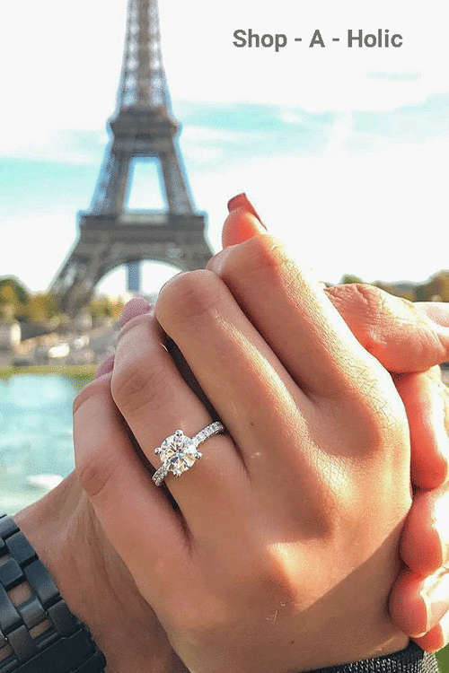 *** ELEGANT 2CT SIM DIAMOND ENG RING * 925 SILVER PLATED * Size 6 / 8  AVAILABLE ***