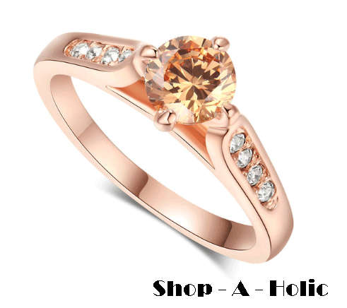 *** LIMITED - STUNNING 0.84ct CITRINE ~ 18K ROSE GP ENG RING * Size 7 / 9 AVAILABLE  ***