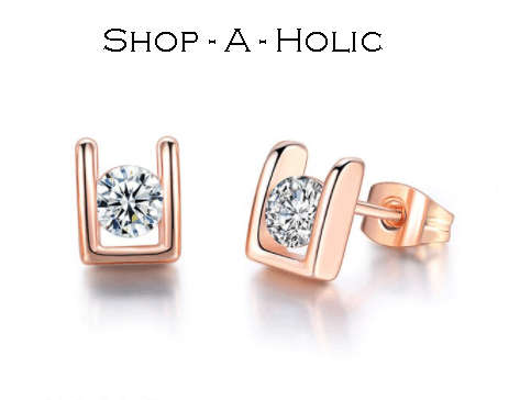 *** XMAS GIFT IDEA: INTERNATIONALLY DESIGNED - 0.50 CARAT AUSTRIAN CRYSTAL ROSE GP STUDS ***