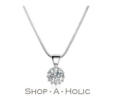 *** 3 CARAT SIM DIAMOND CROWN PENDANT NECKLACE - S925 ***