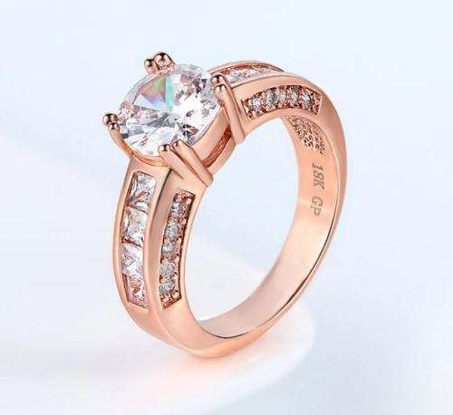 *2 CARAT ~ SIM DIAMOND ~ 18K ROSE GP RING * Size: 8 (P) AVAILABLE*