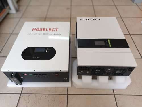 Combo 5.5KW 48V Hoselect non Parallel inverter with a 48V 100AH 4.8KWH Hoselect Lithium ion battery