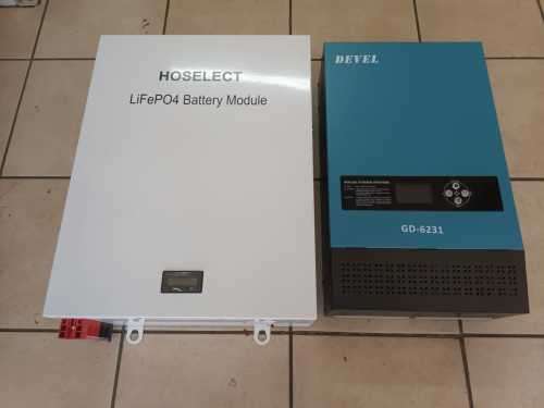 Combo special 3kva (1800W) 24V Devel all in one pure sine inverter & a 25V 100AH Hoselect Lifepo4