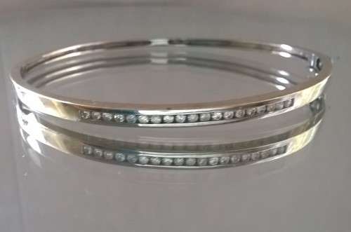 9ct white gold  diamond bangle