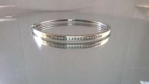9ct white gold  diamond bangle