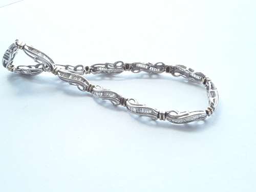 10k white and yellow gold 1.00ct diamond bracelet