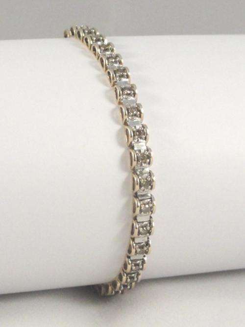 THE FULL CARAT 1CT DIAMOND TENNIS BRACELET TWO TONE 9CT GOLD