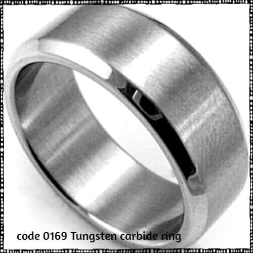 TUNGSTEN CARBIDE, silver bevel, 8MM WEDDING BAND RING, Free ring box, SIZE, 8,9,10,11,12, 13, 14