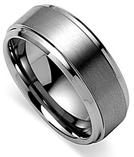 Silver Brushed SATIN TUNGSTEN CARBIDE 7MM  RING SIZE , 12