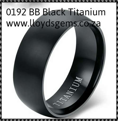 Titanium Black Satin Rings 8mm - Various Sizes