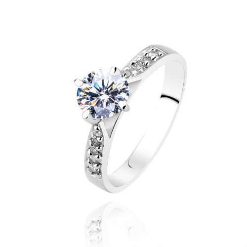 *BEAUTIFUL 925 STERLING SILVER 1.08ct CZ ENGAGEMENT RING, FREE RING BOX,SIZE 7