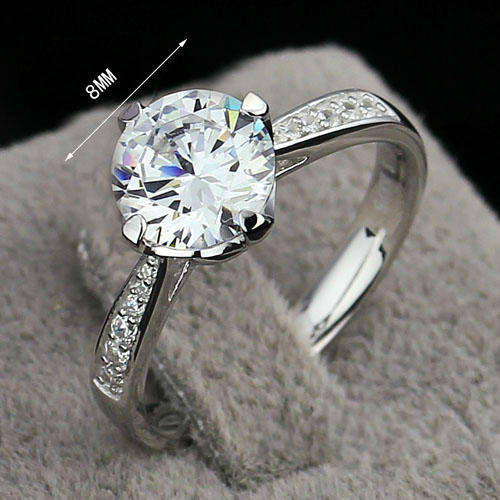 ***BEAUTIFUL 925 STERLING SILVER 1.75ct CZ ENGAGEMENT RING***SIZE 6