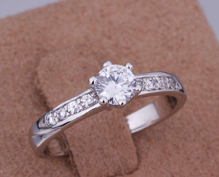 ***BEAUTIFUL 925 STERLING SILVER  CZ ENGAGEMENT RING***SIZES 5, 5.5 6, 6.5 & 7