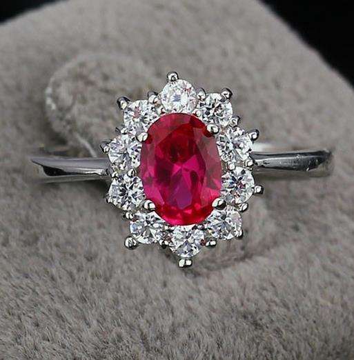 ***GORGEOUS! 925 STERLING SILVER SIMULATED RUBY DRESS RING***SIZE 6.5