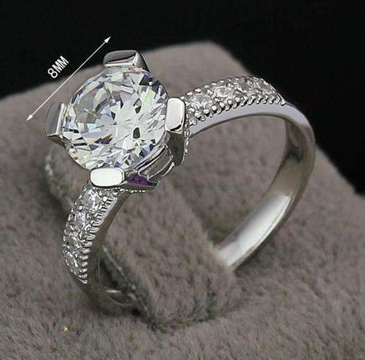 ***BEAUTIFUL 925 STERLING SILVER 2ct CZ ENGAGEMENT RING***SIZE 5.5,6,7.5 or 8